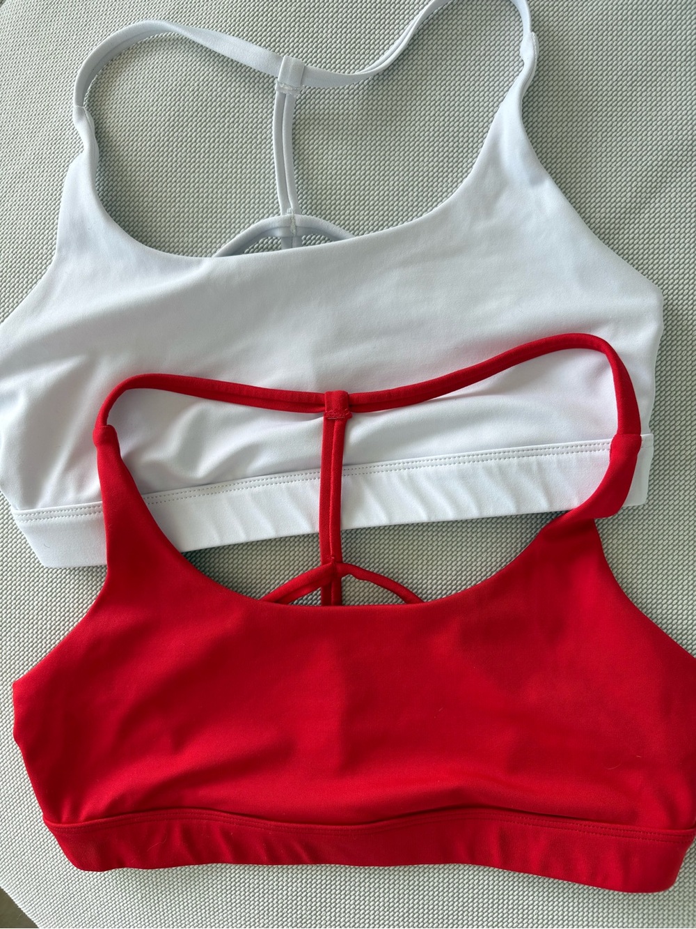 Feed Me Fight Me Red and White T-Back Seamless Bralettes
